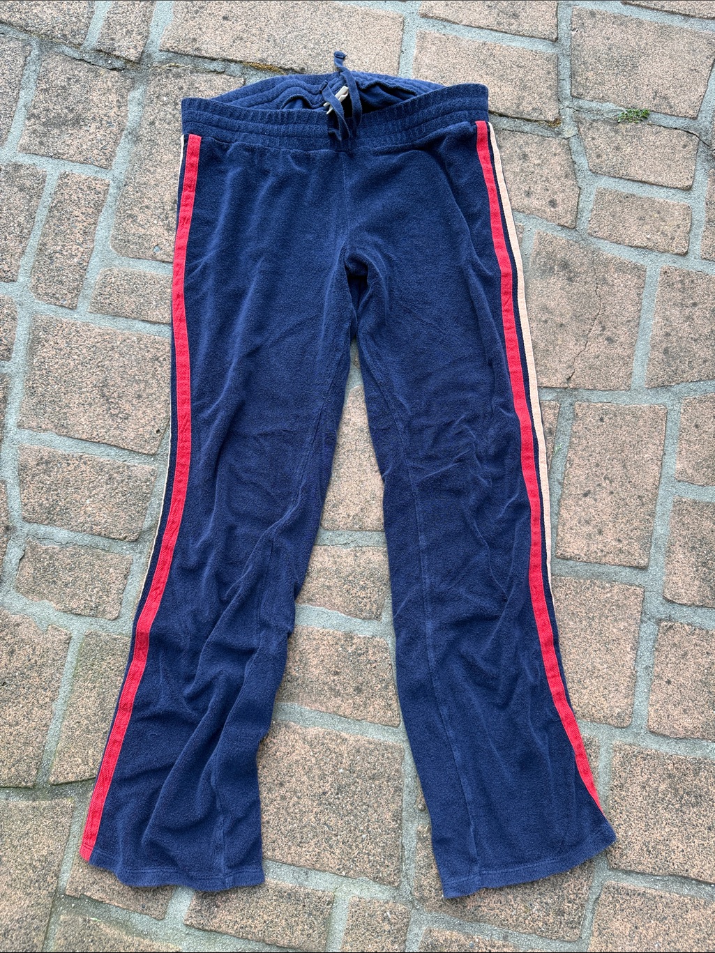 Vintage Mossimo Supply Co. Navy Sweatpants With Red Side Stripes Terry